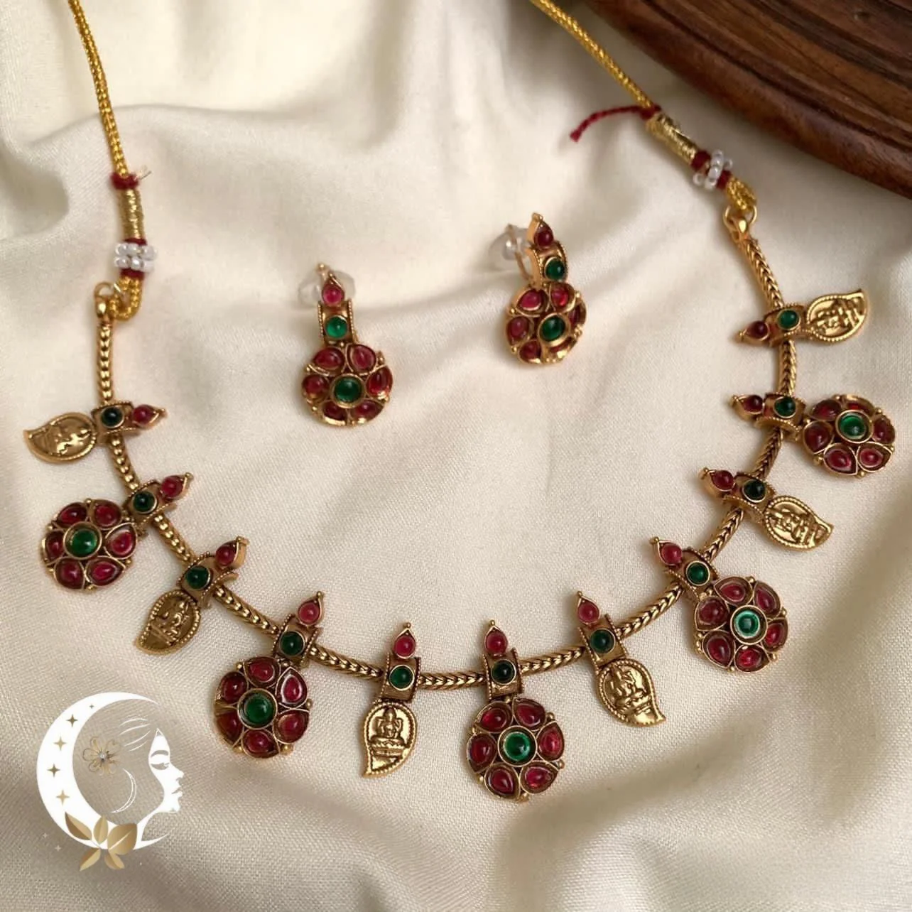 Lakshmi coin with flower